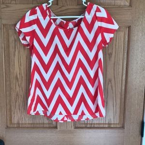 Short sleeve chevron blouse